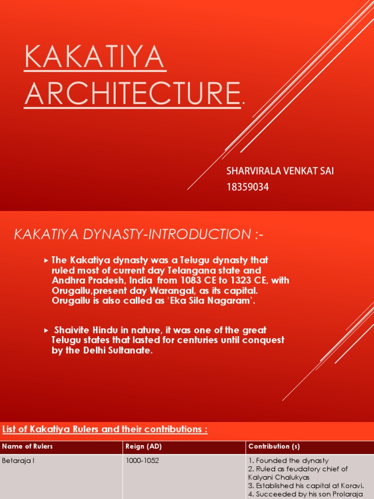 Kakatiya Dynasty: Art and Architecture | PDF