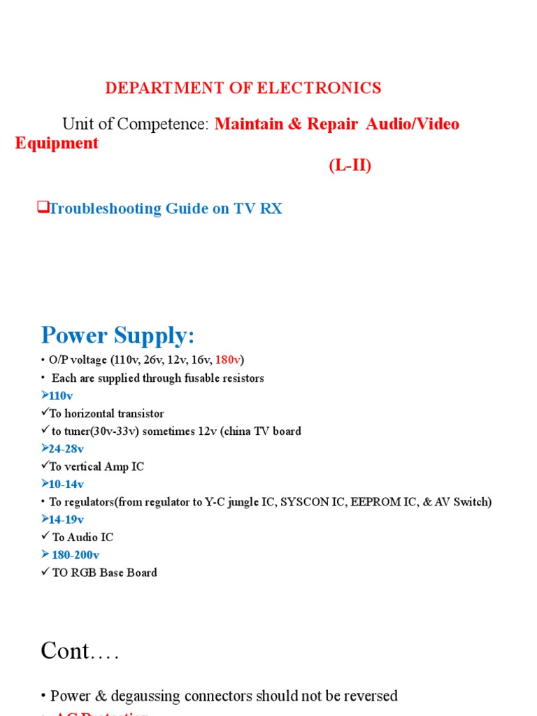 CRT TV Troubleshooting Guide | PDF | Power Supply | Rectifier