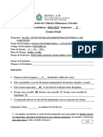 Exame final de Língua Universitária I