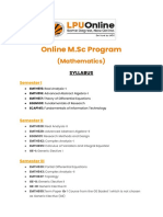 Lpu Online Distance MSC Syllabus