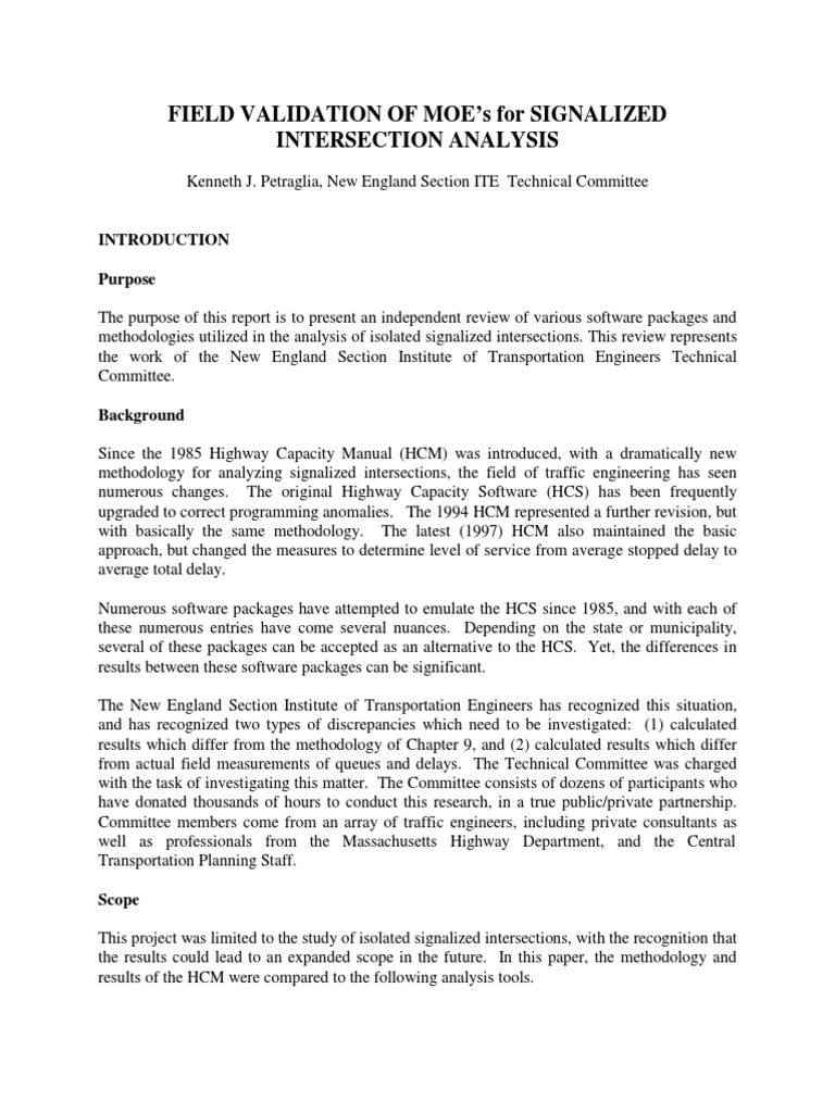 Signal Timing PDF Intersection (Road) Traffic