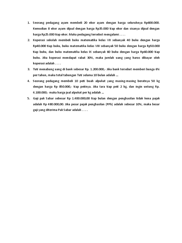 Aritmatika Sosial Trial PDF