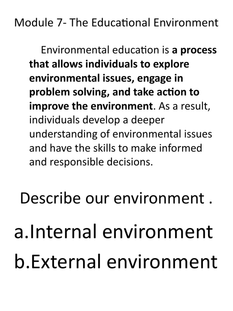 Module 7 The Educational Environment PDF