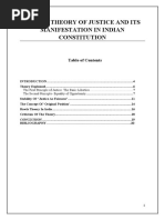 Rawls Theory of Justice and Its Manifestation in Indian Constitution