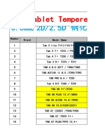 Tablet Tempered Glass Models List