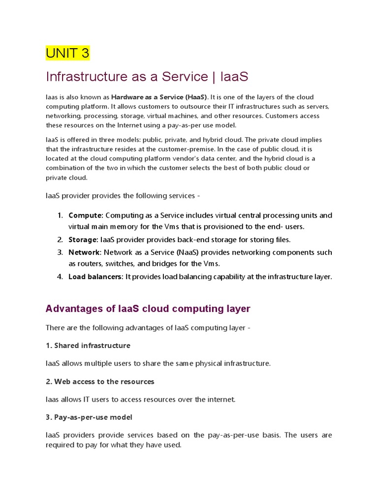 Cc Unit 3 Download Free Pdf Cloud Computing Software As A Service