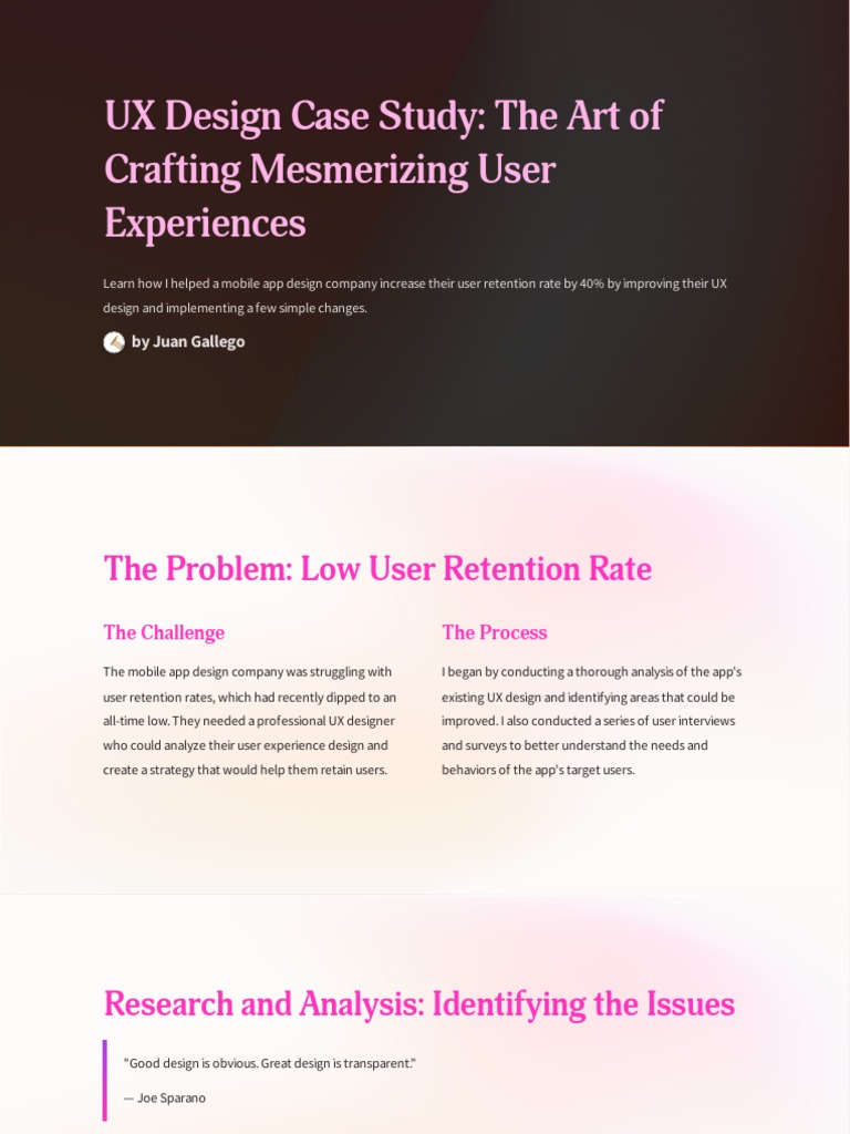 UX Design Case Study The Art of Crafting Mesmerizing User Experiences ...