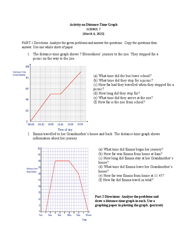 Distance-Time Graphs for Students | PDF | Speed | Physical Quantities