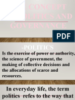 The Concept of Politics, Governance and the Elements of the State