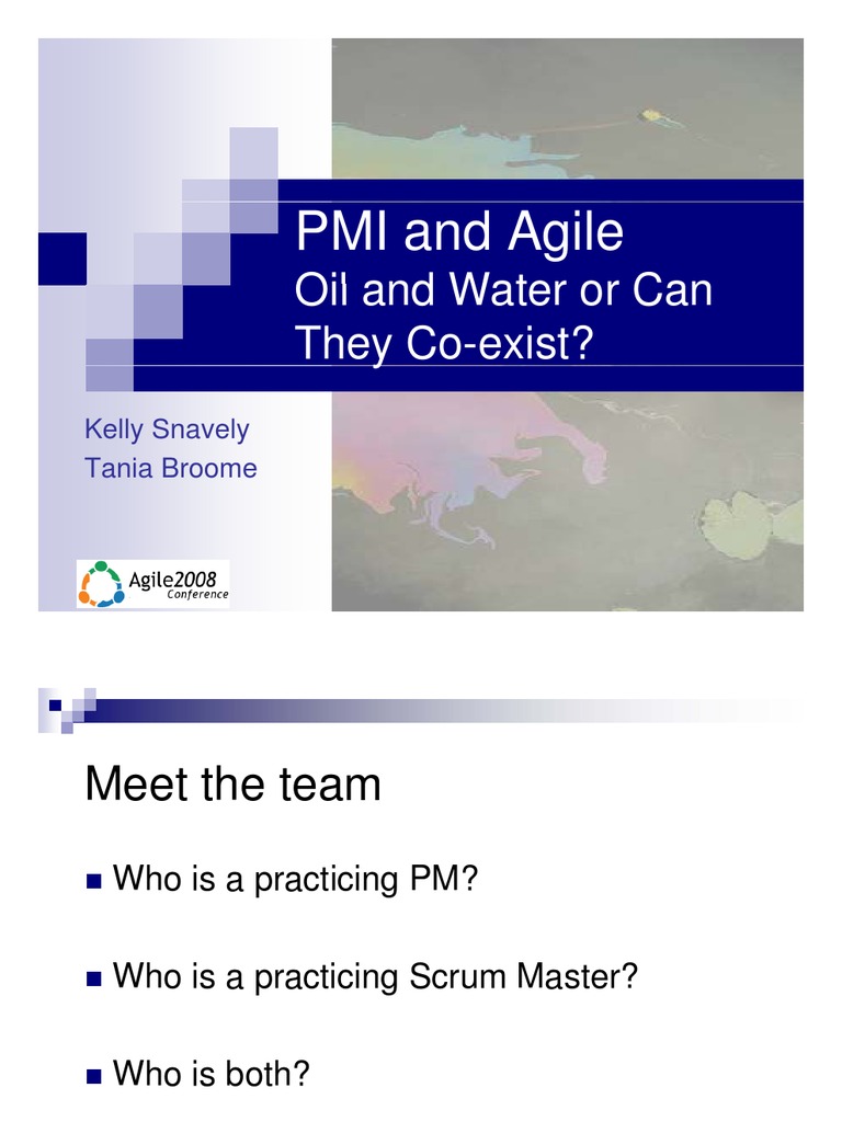 PMI and Agile Presentation | PDF | Agile Software Development | Scrum ...