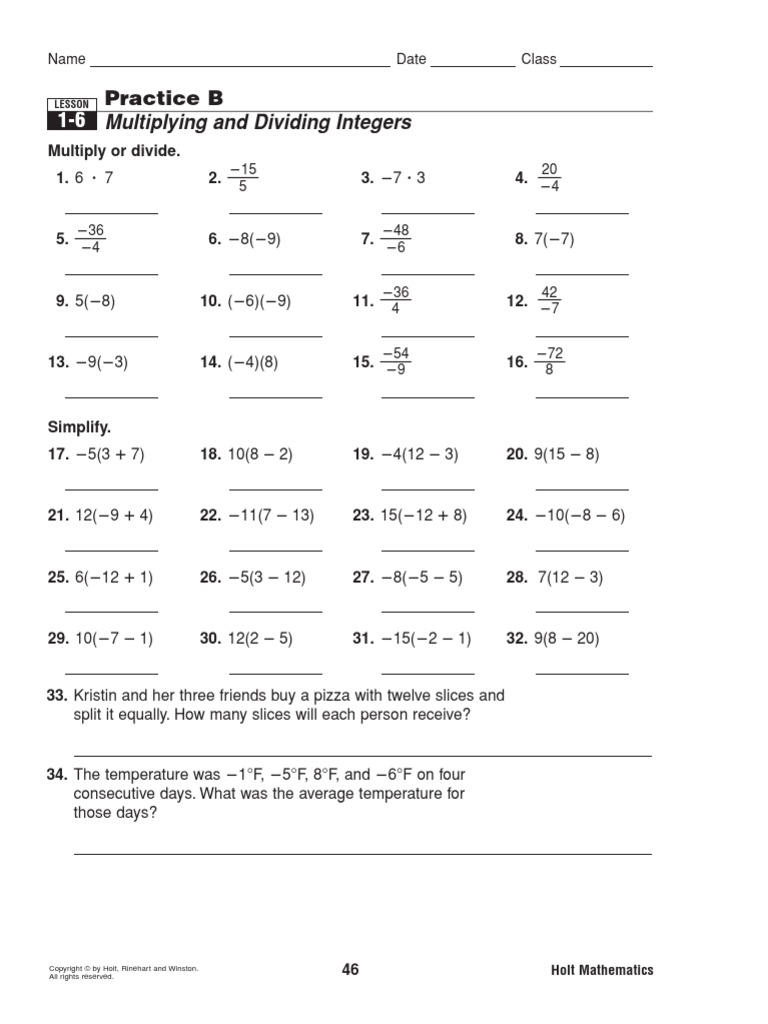 Practice 1 6B | PDF | Multiplication | Elementary Mathematics