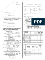 Quiz 4 Quadratic Graph