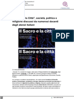 Il Sacro e La Città: Ne Discutono Docenti Degli Atenei Italiani - Vivere Urbino - It, 5 Maggio 2023