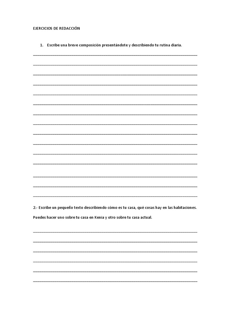 Ejercicios de Redacción | PDF