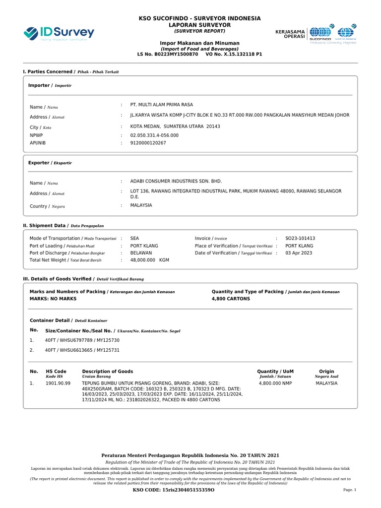 Laporan Surveyor Pdf Pdf