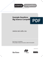 Big Science Competition Practise Questions Years 9-10