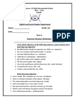 G6 T3 Med Term Grammar Revision Worksheet Key