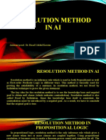 Resolution Method in Ai: Assistant Proof. Dr. Emad I Abdul Kareem