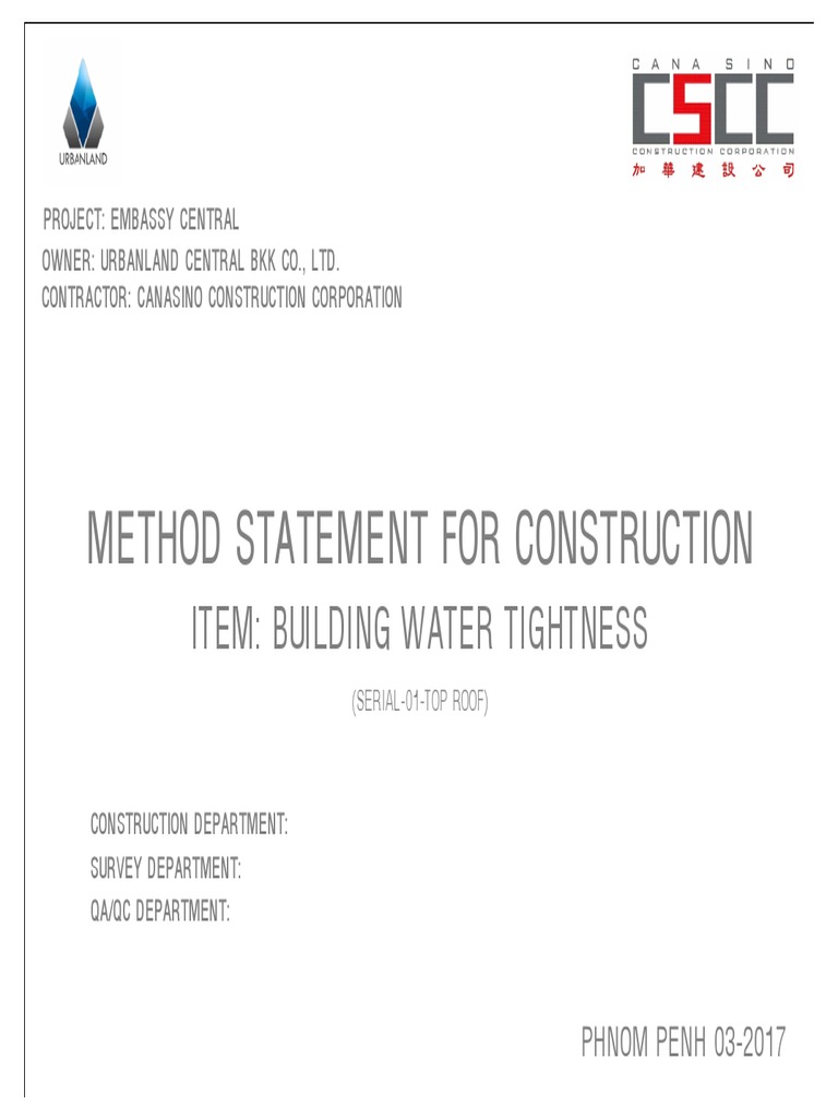 Building Water Tightness-S-001-Top Roof PDF | PDF