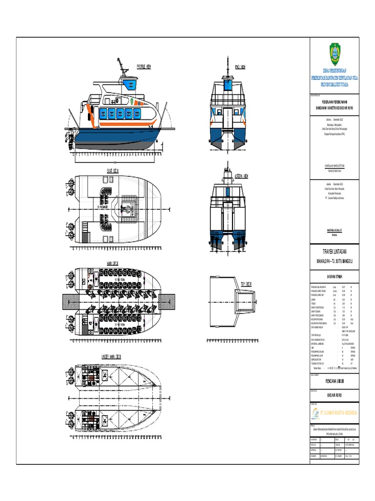 Rencana Konstruksi Bus Air RORO Sula | PDF