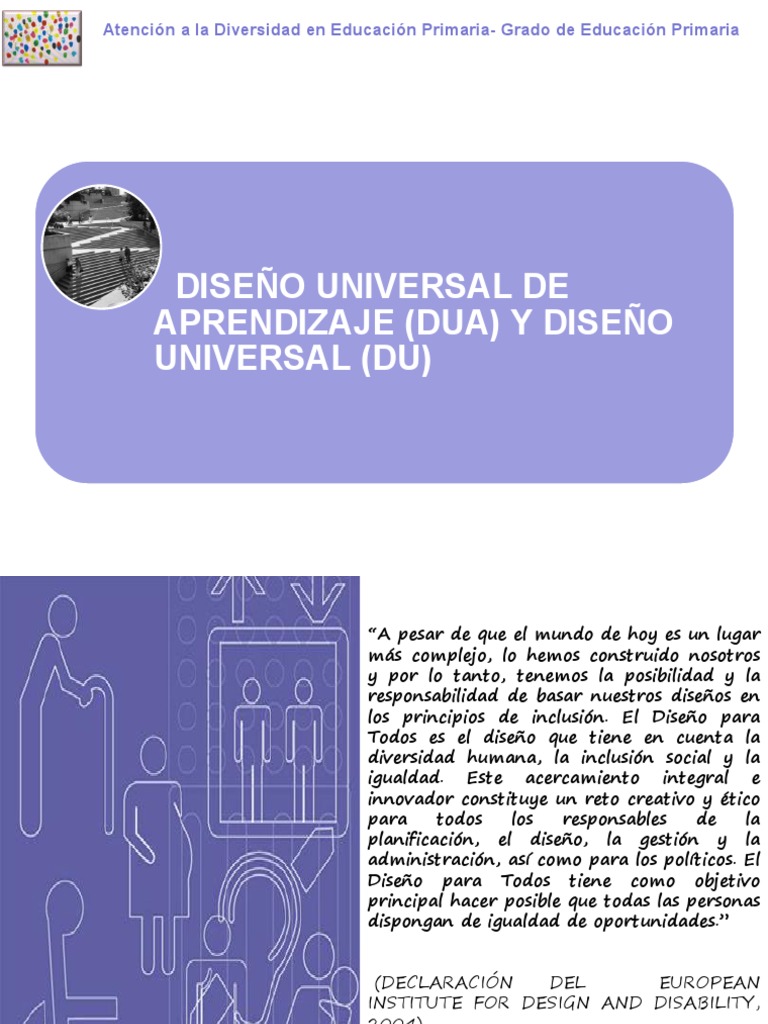 Principios del DUA en Educación Primaria | PDF | Invalidez | Educación ...
