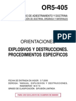 OR5 405 Orientaciones Explosivos y Destrucciones Procedimientos Especificos Spain 2000