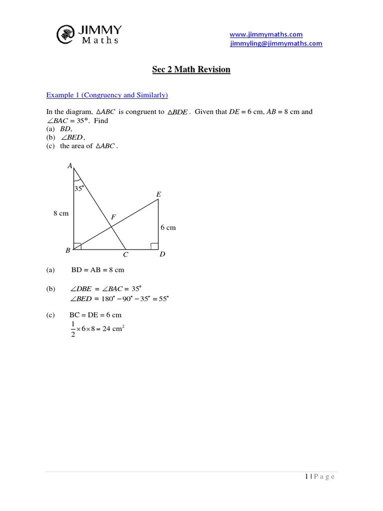 Sec 2 Math Revision | PDF | Geometric Shapes | Elementary Geometry