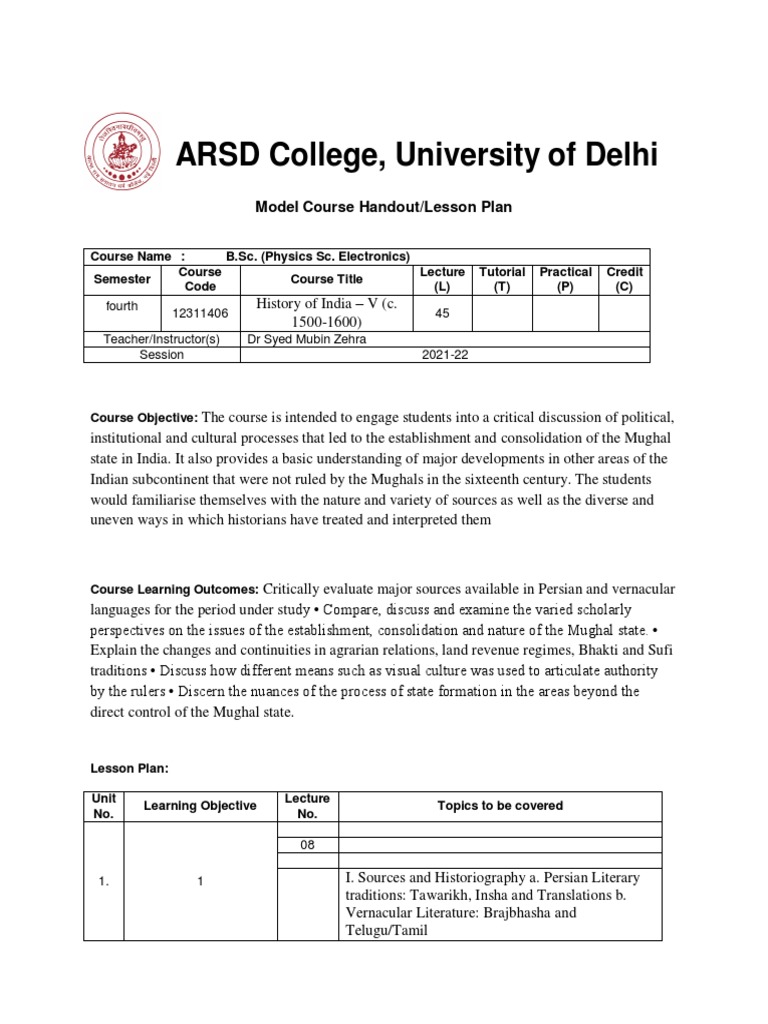 HistoryofIndiaVc15001600DrSyedMubinZehra PDF Mughal Empire