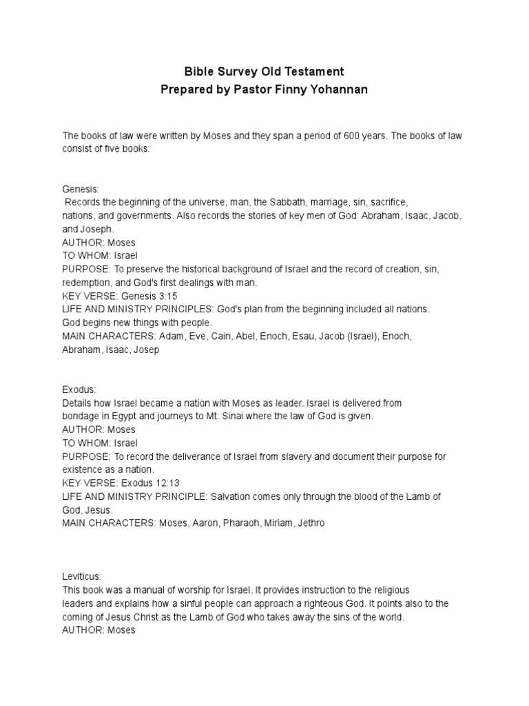 Bible survey old testament for theological studients pdf book of