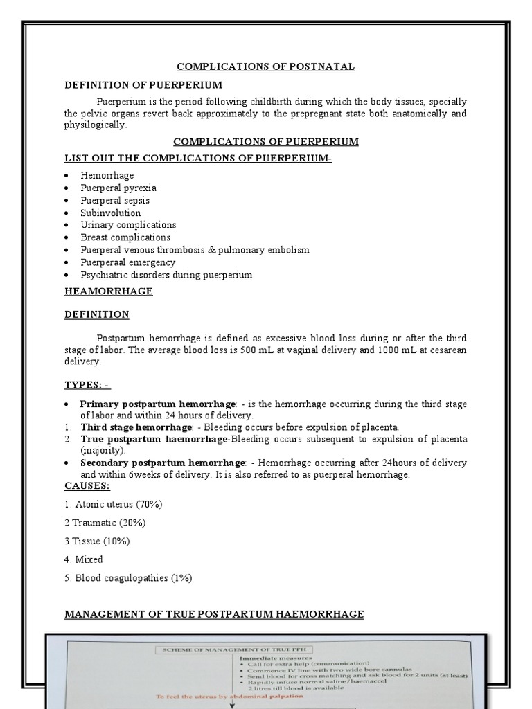 Handouts of Complications of Postnatal | PDF | Postpartum Period ...