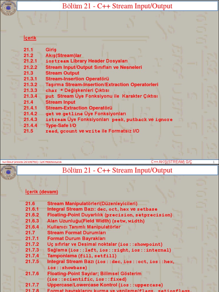 Bölüm 21 - C++ Stream Input PDF | PDF