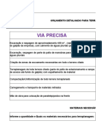 Orçamento detalhado para terraplanagem de acesso