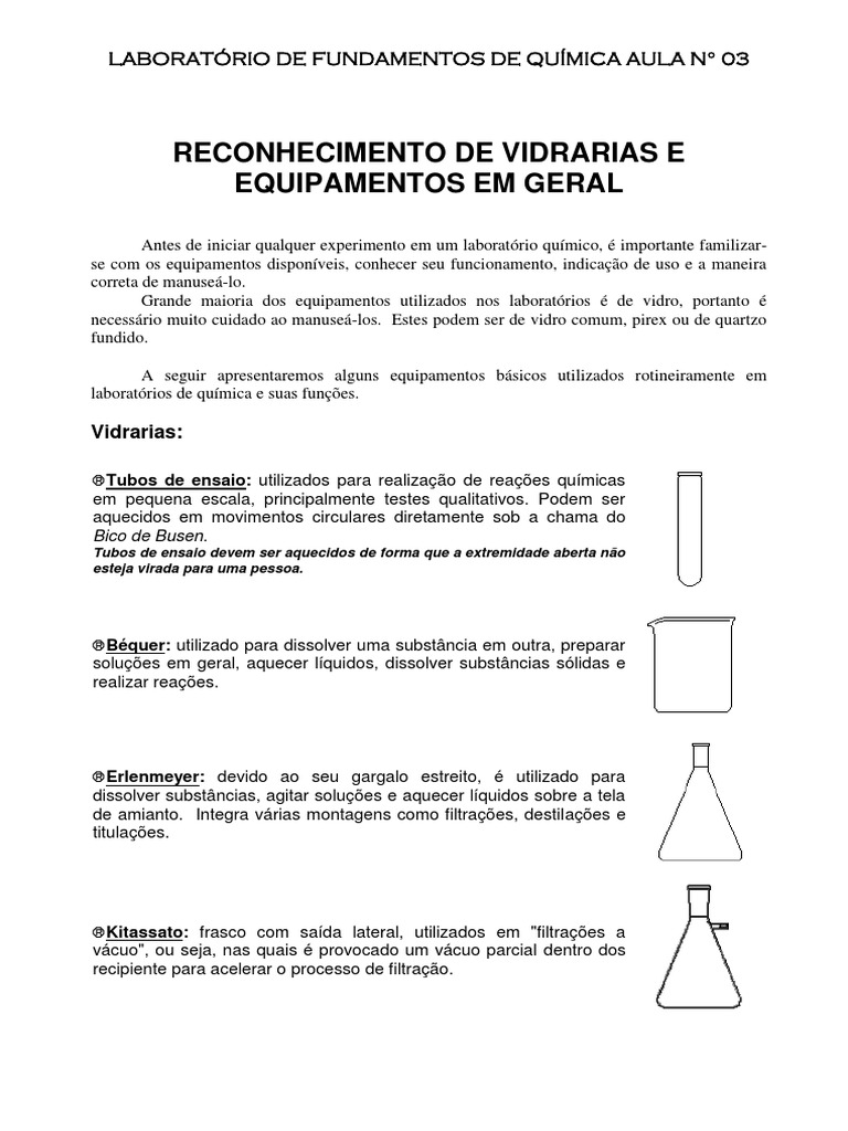 Equipamentos e Vidrarias de Química | PDF | Filtragem | Combustão