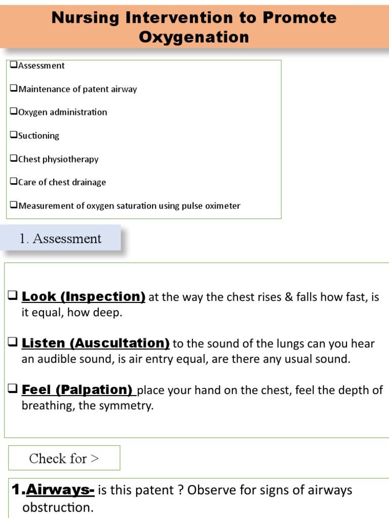 Nursing Interventions for Promoting Oxygenation through Airway