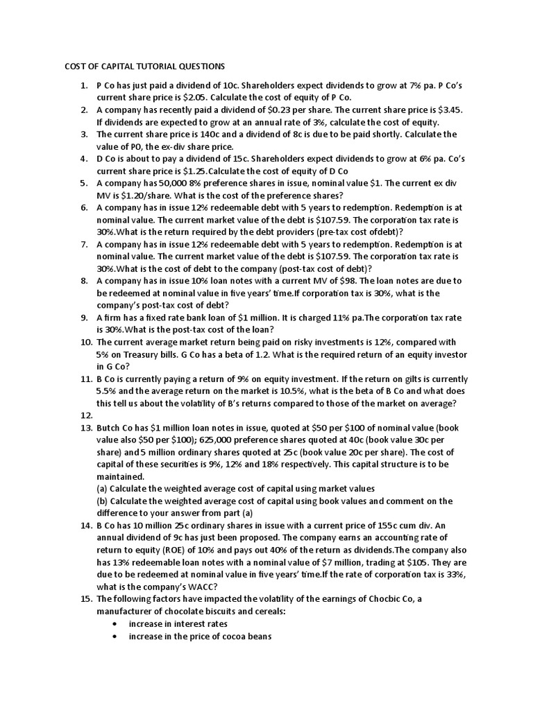 Cost of Debt Calculations Guide | PDF | Cost Of Capital | Dividend
