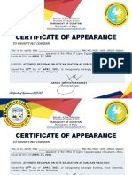 Certificate of Appearance Brgy Gubatan