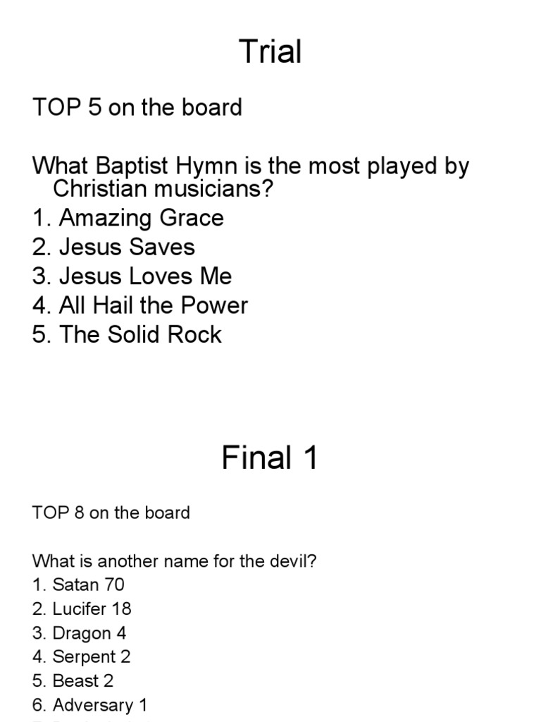 Bible Family Feud | PDF for Bible Family Feud Questions And Answers Printable Free