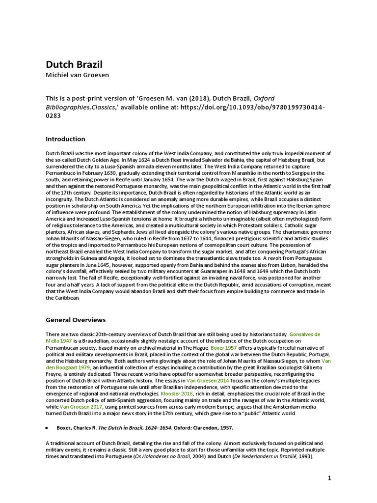 Dutch Brazil | PDF