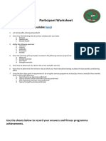 Physical Fitness Pathfinder Honour Worksheet PDF