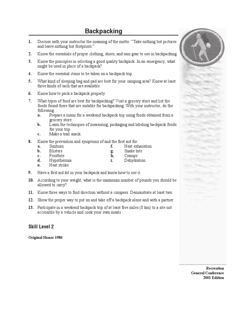Backpacking Pdf