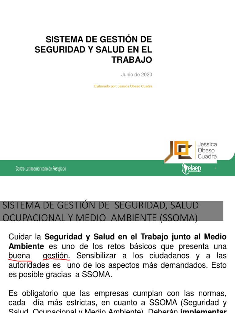 Sistema de Gestión SSOMA en Empresas | PDF | Seguridad y salud ocupacional
