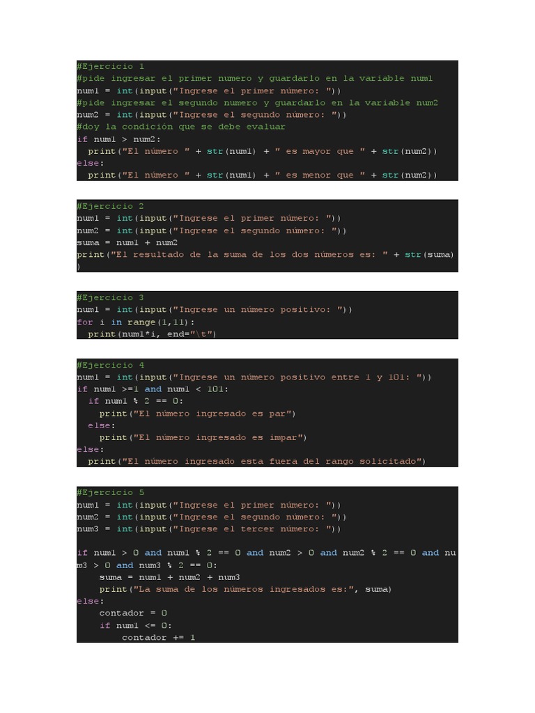 Ejercicios de Python con Números y Triángulos | PDF | Programación de ...
