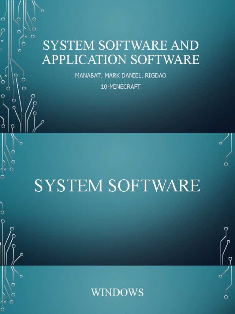 System Software and Application Software: Manabat, Mark Daniel, Rigdao 10-Minecraft | PDF
