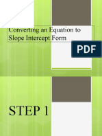 Converting An Equation To Slope Intercept Form