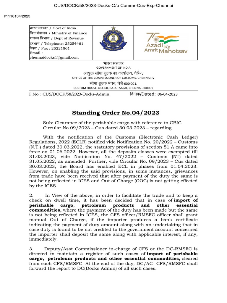 Standing Order No.04/2023 PDF Government Business