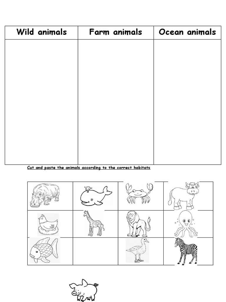 Wild animals worksheet | PDF