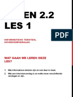 Lezen 2.2 Les 1 Informatieve Teksten Interviewverslag