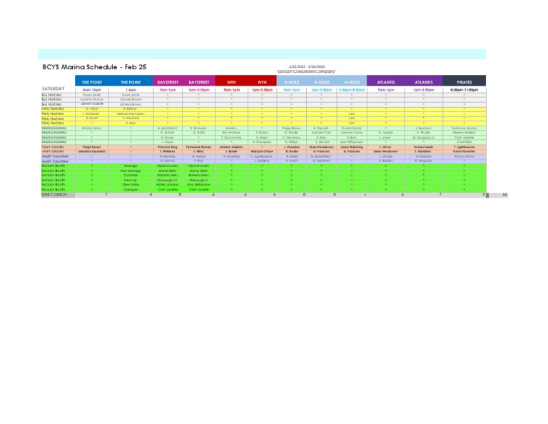 BCYS Marina Schedule Feb 2526, 2023 PDF