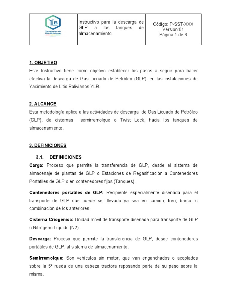 Instructivo Descarga de GNL A TK KCL | PDF | Gas natural licuado ...