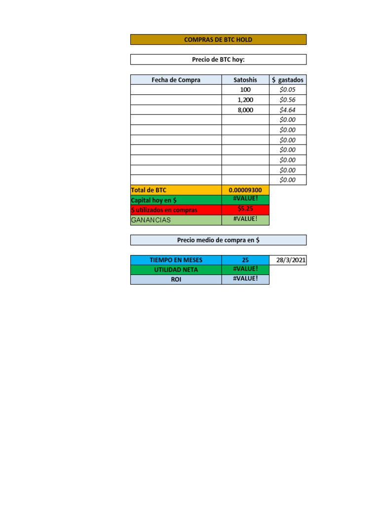 Plantilla Excel Registro Criptomonedas | PDF